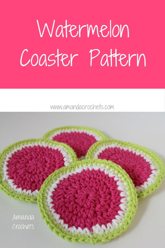 Watermelon Coaster Pattern - Amanda Crochets